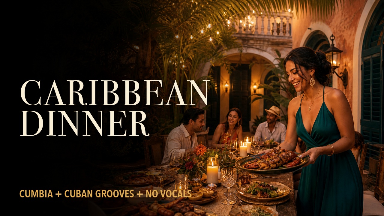 Thumbnail for Caribbean Dinner Party 🍽️ 2026 Instrumental Cumbia & Cuban Music for Cooking, Hosting & Dinner